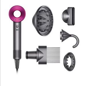 Fuchsia Dyson Supersonic Hair Dryer with Attachments